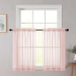 Cafe Curtains 36 Inch Length Tier 2 Pieces, Modern Soft Airy Sheer Kitchen by WelvetBLK