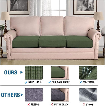 H.VERSAILTEX Super Stretch Individual Seat Cushion Covers Sofa Covers Couch - Image 2