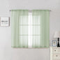 Light Green Sheer Curtains 54 Inch Length 2 Panels, Voile Bedroom Curtains by Lecloud