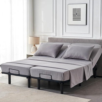 Kingnex Split Queen Sheets for Adjustable Bed Soft 1800 Microfiber 5 Pieces - Image 4