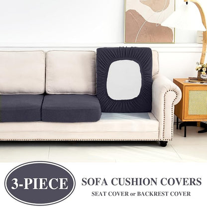 LA MEACK Couch Cushion Covers Seat Cushion Cover Stretch Couch Cover Separate - Image 3