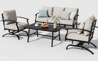 ALAULM 4 Piece Patio Furniture Set, Outdoor Metal Patio Furniture - Image 8