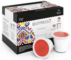 Bestpresso Coffee, Colombian Medium Roast Single Serve K-Cup Pods, 96 Count (Compatible With 2.0 Keurig Brewers) 8 Packs Of 12 Cups