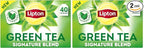 Lipton Signature Blend Green Tea Bags, Unsweetened Teabags for Hot Tea or Iced Tea with Caffeine and Flavonoids, 40 Total Tea Bags (Pack of 2)