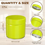 uxcell 2Pcs Round Tea Canisters, 4" x 4" Airtight Metal Tea Containers for Loose Tea, Coffee Beans, Spices - Durable, Compact, and Stylish Storage Tea Tin (Green)