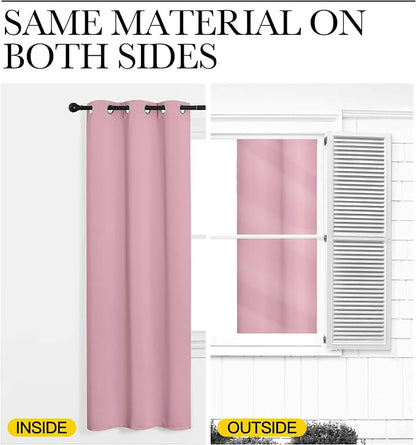 NICETOWN Room Darkening Curtains 63" Long Set of 2 - Image 6