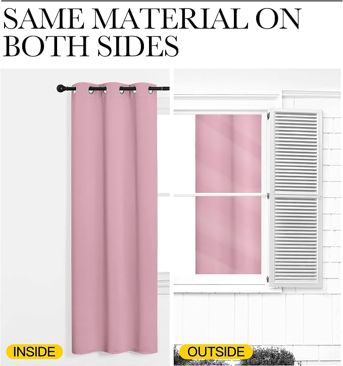 NICETOWN Window Curtain Panels, Thermal Insulated Solid Grommet Blackout - Image 6