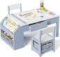 5-in-1 Kids Art Table and Chairs, Wood Toddler Table and Chair Set by JOCOEVOL