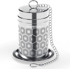 Reinmoson Tea Strainers for Loose Tea, Extra Fine Mesh Tea Infuser, 304 Stainless Steel & Updated Slim Threaded Lid, Loose Leaf Tea Steeper for Black Tea, Rooibos, etc