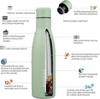 BJPKPK 17oz Insulated Water Bottles Stainless Steel Sports Water Bottles Keep Cold and Hot for Travel Dishwasher Safe,Macaron Green