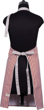 AMOUR INFINI Cotton Aprons for Women with Pockets Adjustable Strap and Waist Ties Washable Printed Aprons for Baking, Cooking, Gardening (27.5 x 33 Inches - Rust)
