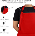 RAJRANG 100% Cotton Cooking Apron with 3 Pockets Kitchen Chef BBQ Adjustable Bib Aprons for Women Men