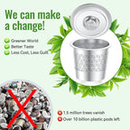 CAPMESSO Reusable K Cups for keurig: Refillable Stainless steel Coffee Pods for Keurig 1.0 Coffee Maker - Upgraded Dual-mesh Coffee Filters for Richer Coffee NO Grit, Eco-Friendly (2 Pack & 3 Rings)