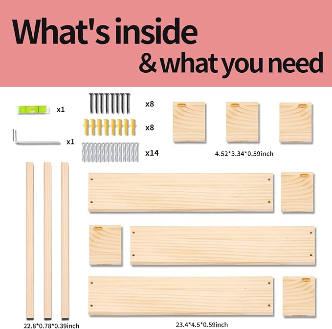 Fixwal Nursery Book Shelves, 23.6 Inch Floating Bookshelves - Image 7