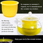 Heatproof Glass Teapot 13.5 fl (400 ml) with Removable Ceramic Infuser strainer Ha-Pot Made in Japan (Pink)