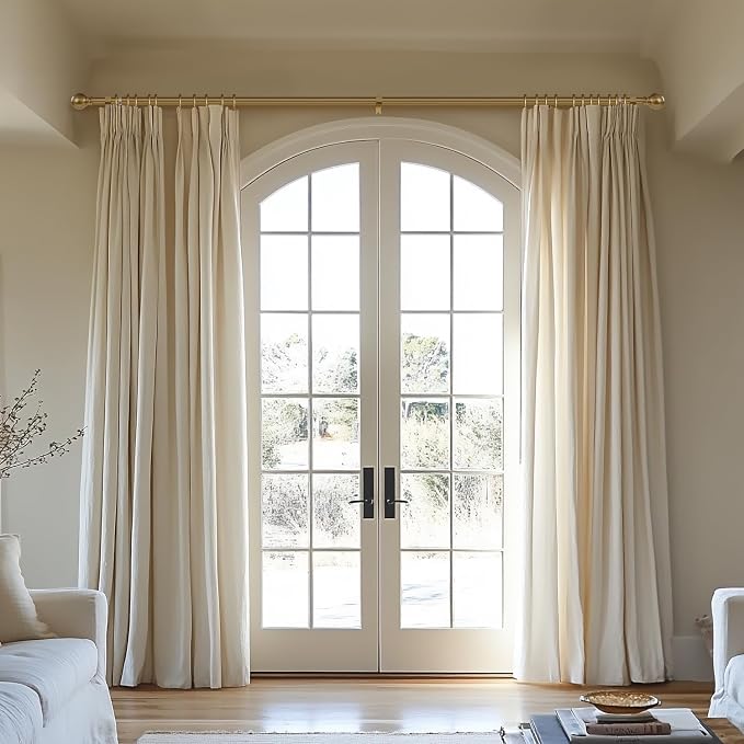 Warm Gold Curtain Rods for Windows Small 28 to 48 Inch 1" Diameter Short - Image 2