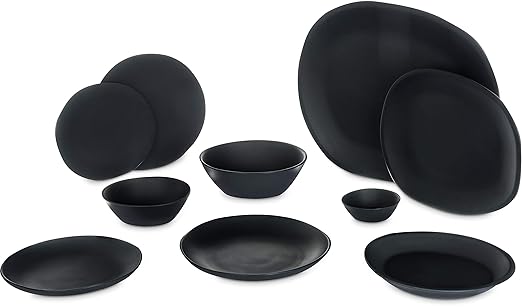 Carlisle FoodService Products Ridge Reusable Plate Salad Plate, Rimless Plate for Home and Restaurant, Melamine, 9 Inches, Slate, (Pack of 12)