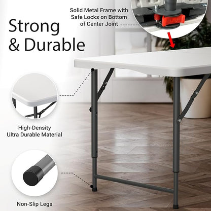 4 Feet Foldable Table Adjustable Height - Image 4