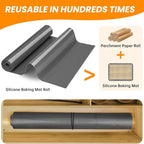 Silicone Baking Mat Roll - Cut to Size Silicone Mat- Non-slip Kitchen Counter Protector Mat, Non-Stick Silicone Pastry Mat, Reusable Air Fryer Linner, Freeze Dryer Mat, Macaron Cookie Baking Mat
