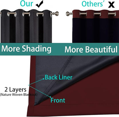 Yakamok Burgundy Red Blackout Curtains 96 Inches Long - Image 5