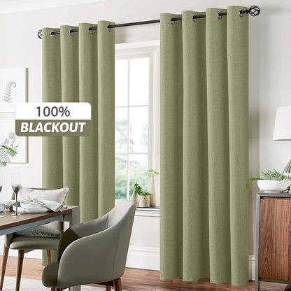 Yakamok Sage Linen Textured Curtains 72 Inches Long - Image 7