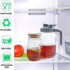 Cold Brew Mason Jar Iced Coffee Maker 64 Oz Wide Mouth Jar Cold Brew Pitcher With Coffee Filter Food Grade Airtight & Leak-Proof Pitcher 2 Quart