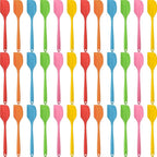 Irenare 36 Pcs Mini Silicone Spatulas Bulk 8.3 Inch Heat Resistant Scrapers Rubber Spatulas Seamless Design Non Stick Flexible for Kitchen Use Cooking Baking Mixing