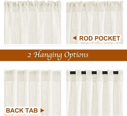 NICETOWN Faux Linen Sheer Curtains 80 inch Length - Image 4