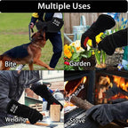Long Welding Gloves 23.6 Inches 932℉,Heat/Fire Resistant Leather For Mig, Tig, Stick, Forge, BBQ, Grill, Fireplace