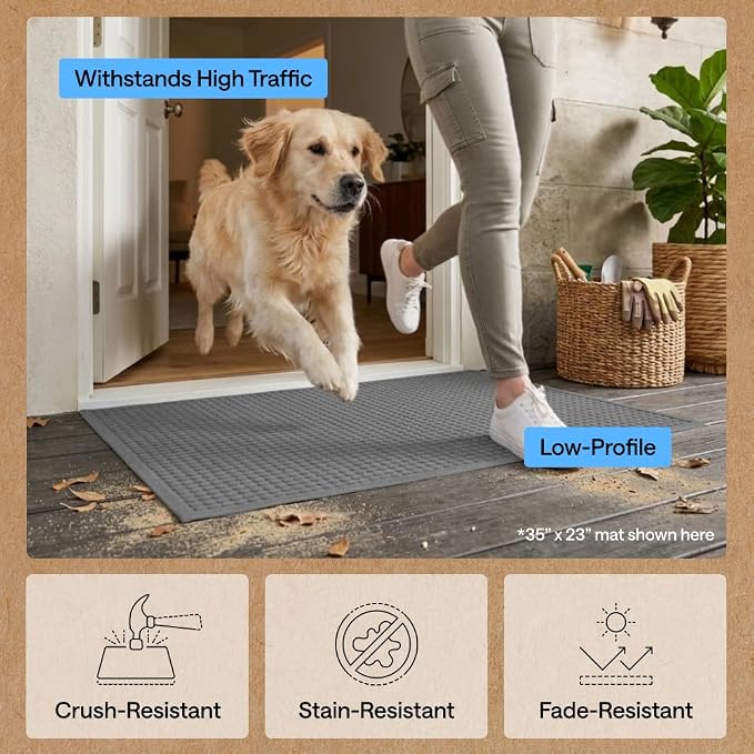 GORILLA GRIP® Ultra Absorbent Front Door Mat Outside Entrance, Traps Dirt and - Image 5