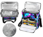 Funny Galaxy Coffee Maker Carring Bag Glitter Space Travel Storage Tote Bag Compatible with Keurig K-Mini or K-Mini Plus Portable Single Serve Coffee Brewer Case with Pockets for K-cup Pods