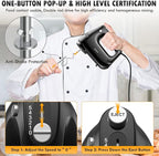 Electric Hand Mixer with Stainless Steel Whisk, Dough Hook Attachment and Storage Bag, Handheld Mixer for Baking Cakes, Eggs, Cream Food Mixers. Turbo Boost /5 Speed Kitchen Blender