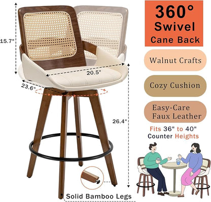 Set of 4 Mid Century Modern Counter Stools - Image 2