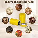uxcell 2Pcs Round Tea Canisters, 5" x 3" Airtight Metal Tea Containers for Loose Tea, Coffee Beans, Spices - Durable, Compact, and Stylish Storage Tea Tin (Yellow)