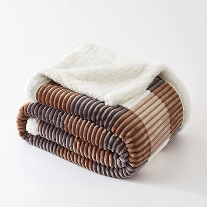 PU MEI Sherpa Blanket Full/Queen Plaid Thick Bed Blanket, 90”*80” Super Soft - Image 8