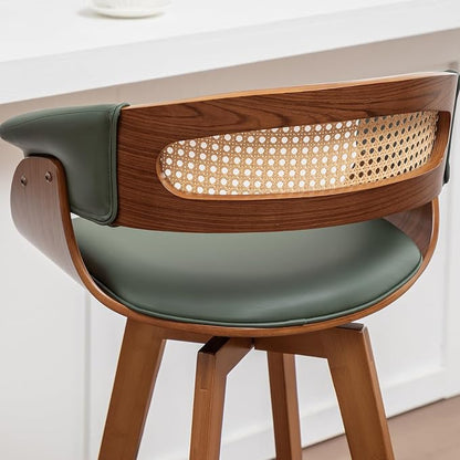 Set of 2 Rattan Swivel Counter Stools - Image 8
