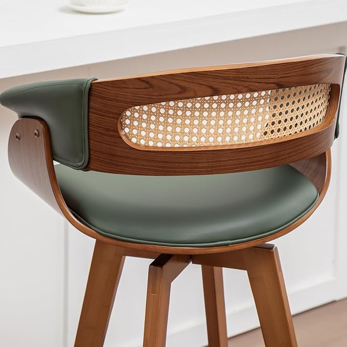 Set of 3 Rattan Swivel Counter Stools - Image 8