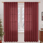 72 inch Red Linen Textured Curtains by LAMIT