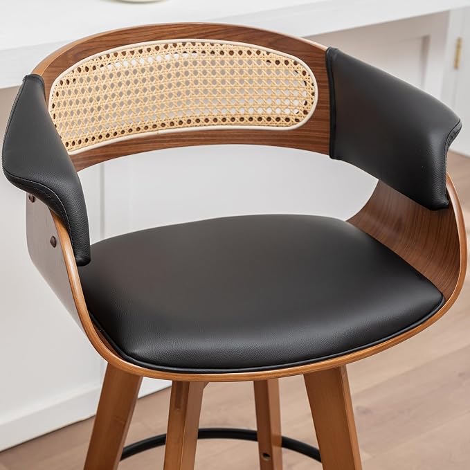 Set of 3 Rattan Swivel Counter Stools - Image 6