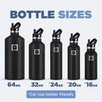 IRON °FLASK Camping & Hiking Hydration Canteens - 3 Lids (Narrow Straw Lid) Leak Proof Vacuum Insulated Stainless Steel - Hot & Cold Double Walled Sports Water Bottle - Morning Mist, 32 Oz