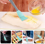 Silicone Pastry Basting Brush - 2Pcs Extra Long Silicone Basting Brush for Grilling,2inch Wide Heat Resistant Brushes Spread Oil Butter Sauce Marinade for Cooking Baking BBQ(Blue 2)