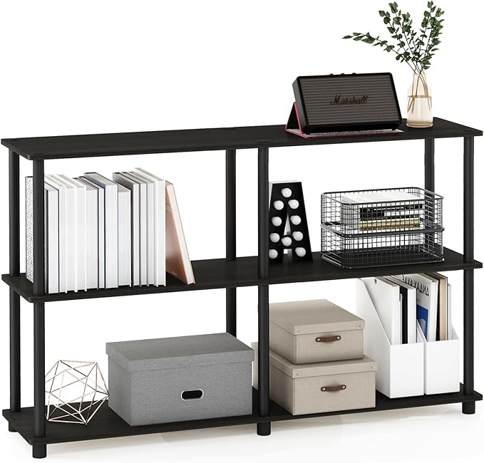 Furinno TURN-N-TUBE Storage Shelves, 3-Tier 47.4 Wide Book Shelf, Corner Shelf - Image 4