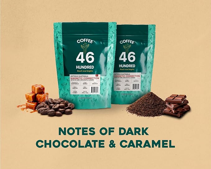 COFFEE 46 HUNDRED® Antigua Guatemala Ground Bean Specialty Coffee from Guatemala - 100% Arabica Single Origin - Medium Roast - 311g/11oz - High Altitude Coffee - Grown at 5,000 ft