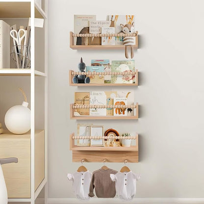 BOMID Wall Bookshelves, Nursery Shelves, Floating Book Shelves - Image 5