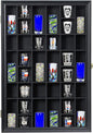Shot Glass Display Case Wooden Cabinet Rack Holder Wall Mounted Black Shadow by SNAIL