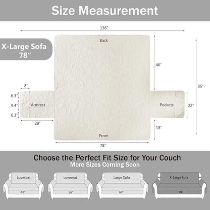 Soft Quilted Couch Cover with Pockets - Image 7