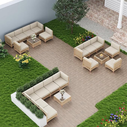 7-Piece Generous Patio Furniture Set, Wicker Outdoor Sectional Set - Image 6