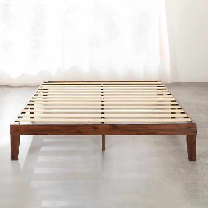 Mellow Naturalista Classic 12-Inch Solid Wood Platform Bed | Wooden Slats - Image 3