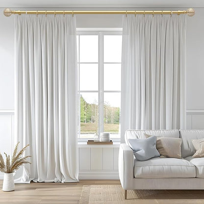 QDWIS Gold Curtain Rods for Windows 48 to 84 inch, Rustic Decorative Drapery - Image 2