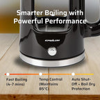 Epsilon 1.7L Glass Electric Kettle – Hot Water Tea Kettle with LED Light, Stainless Steel & Borosilicate Glass, Auto Shut-Off, BPA-Free Electric Teapot, 1500W Fast Boil, Cool Touch